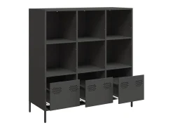 Aparador de acero negro 101,5x39x103,5 cm