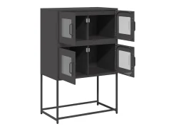 Aparador de acero negro 68x39x107 cm