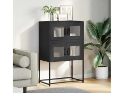Aparador de acero negro 68x39x107 cm