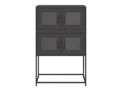 Aparador de acero negro 68x39x107 cm