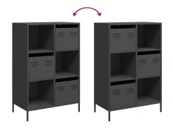 Aparador de acero negro 68x39x103,5 cm