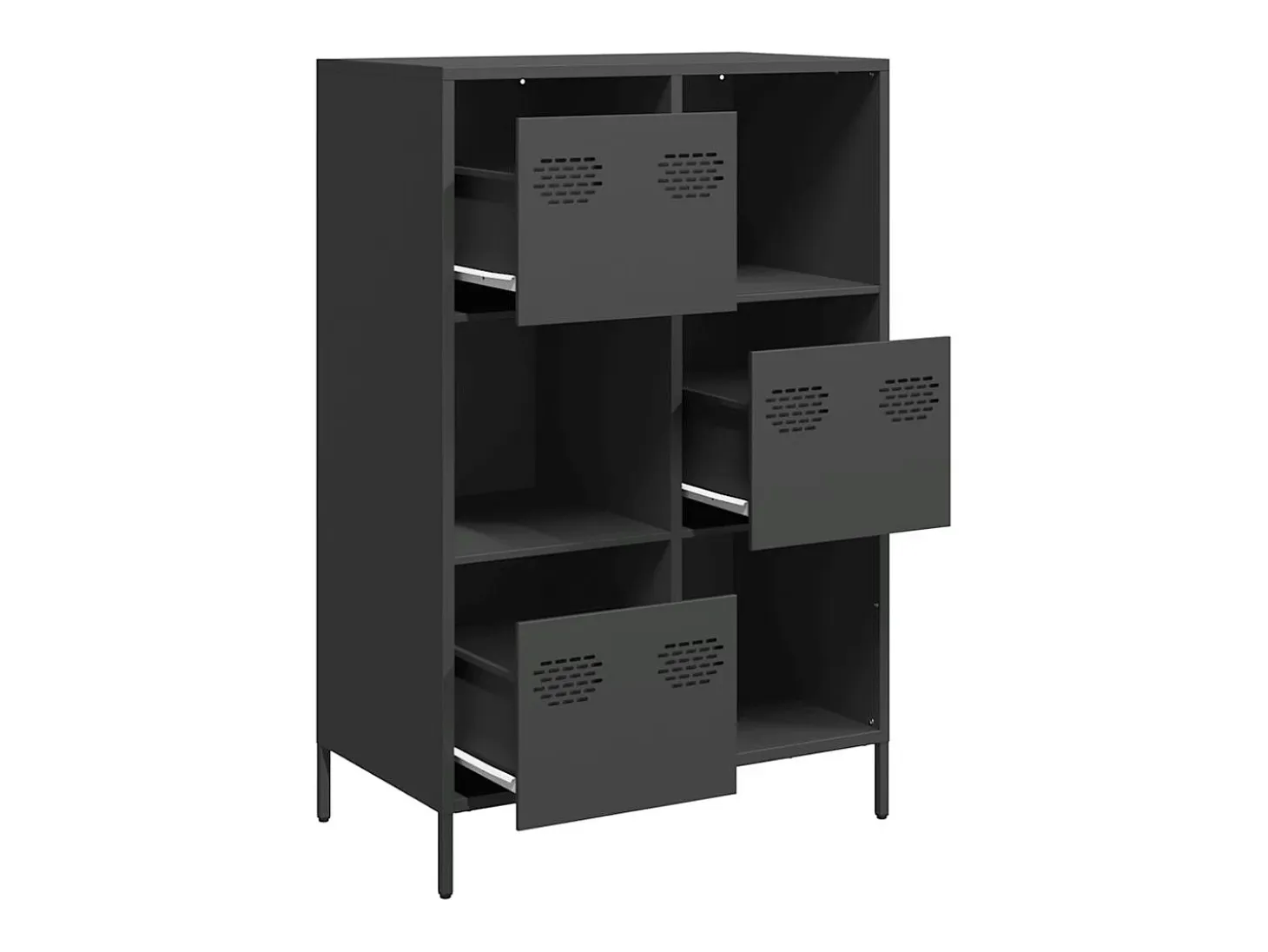 Aparador de acero negro 68x39x103,5 cm