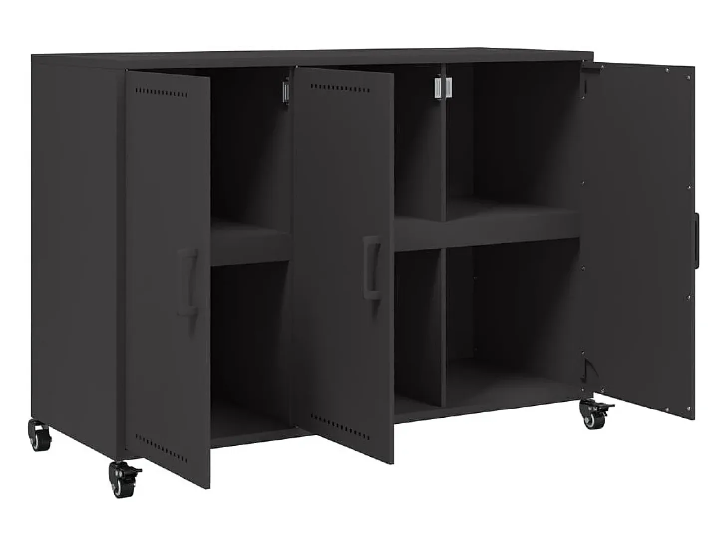 Aparador de acero negro 100,5x39x72 cm