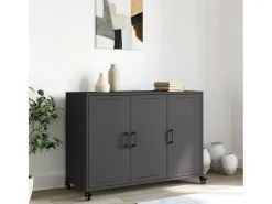 Aparador de acero negro 100,5x39x72 cm