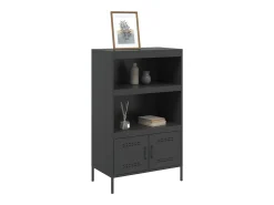 Aparador de acero negro 68x39x113 cm