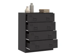 Aparador de acero negro 67x39x83 cm ES242266