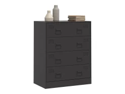 Aparador de acero negro 67x39x83 cm ES242266