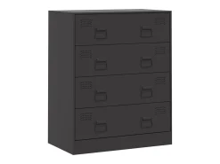 Aparador de acero negro 67x39x83 cm ES242266