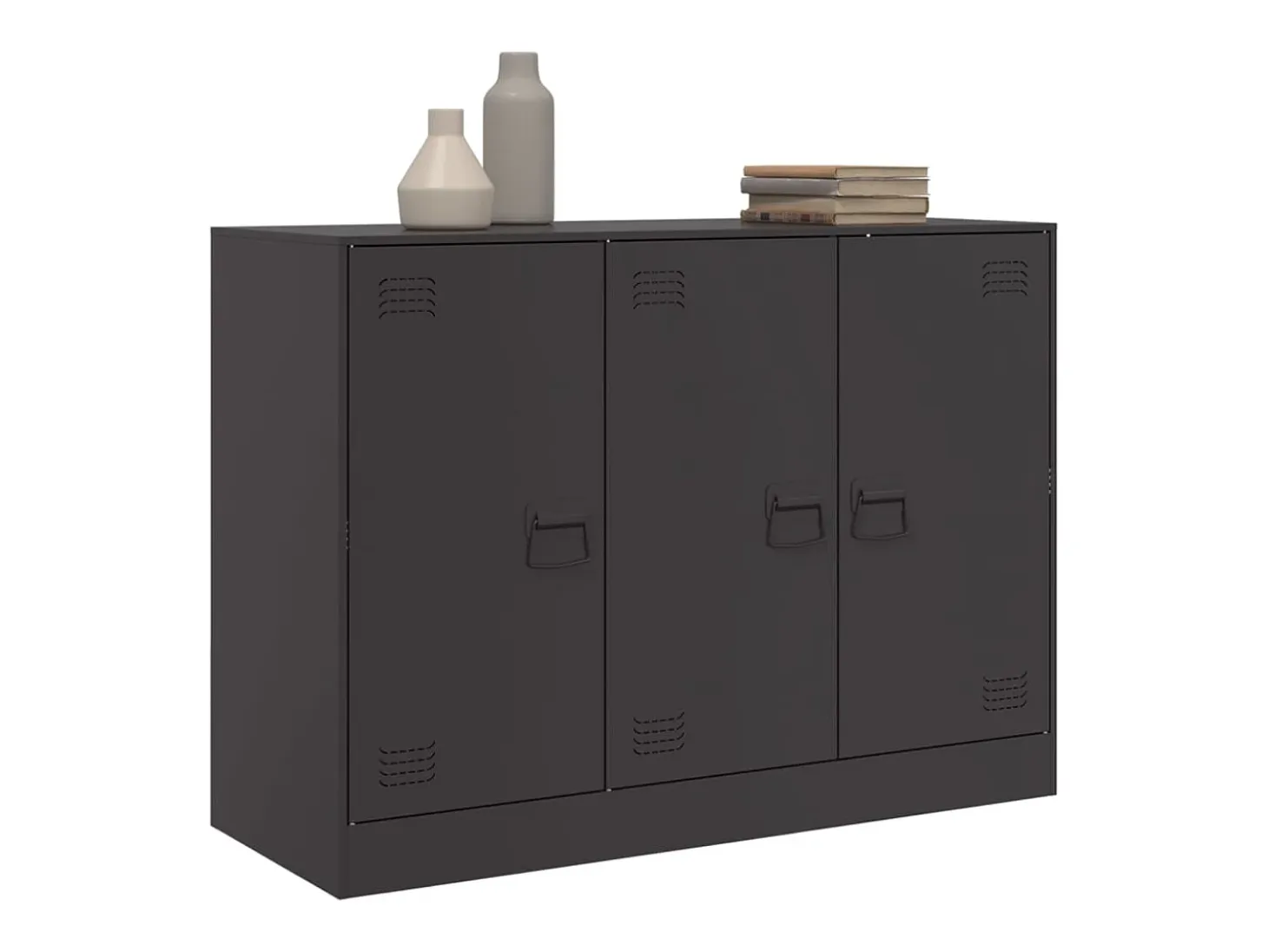 Aparador de acero negro 99x39x73 cm