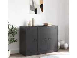 Aparador de acero negro 99x39x73 cm