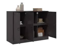 Aparador de acero negro 99x39x73 cm