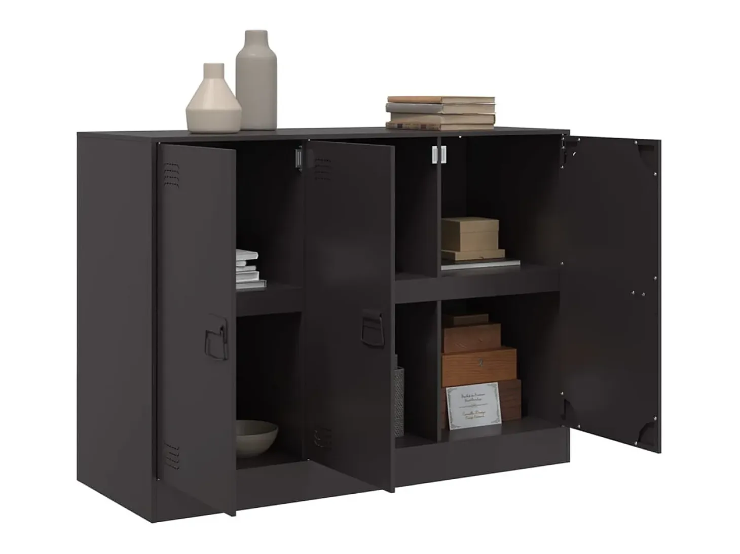 Aparador de acero negro 99x39x73 cm