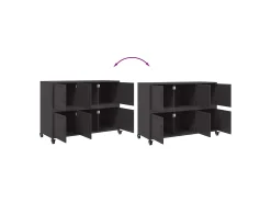 Aparador de acero negro 100,5x39x72 cm