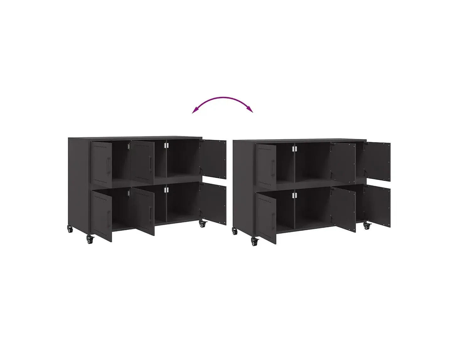Aparador de acero negro 100,5x39x72 cm