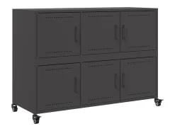 Aparador de acero negro 100,5x39x72 cm
