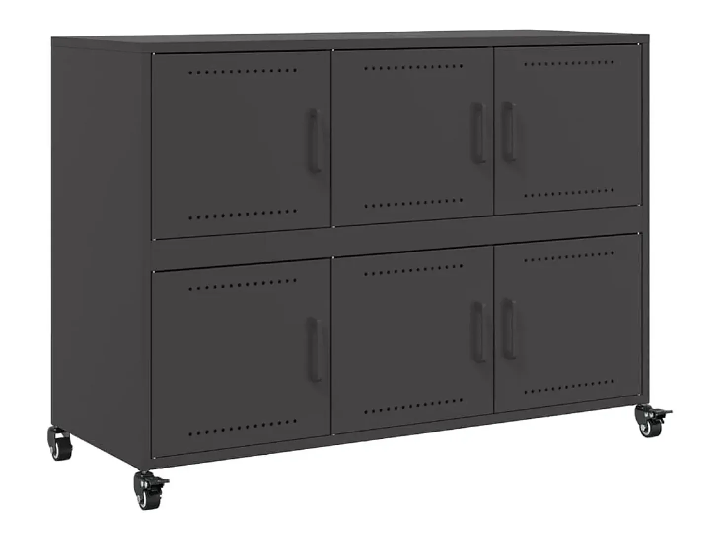 Aparador de acero negro 100,5x39x72 cm
