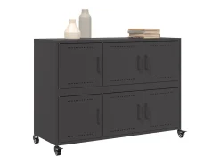 Aparador de acero negro 100,5x39x72 cm