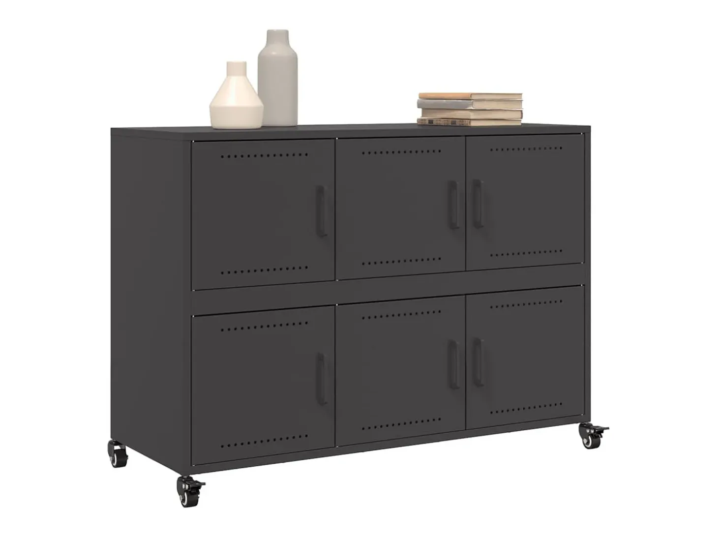 Aparador de acero negro 100,5x39x72 cm