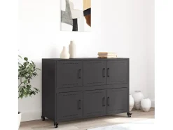 Aparador de acero negro 100,5x39x72 cm