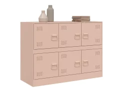 Aparador de acero rosa 99x39x73 cm