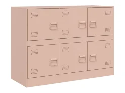 Aparador de acero rosa 99x39x73 cm