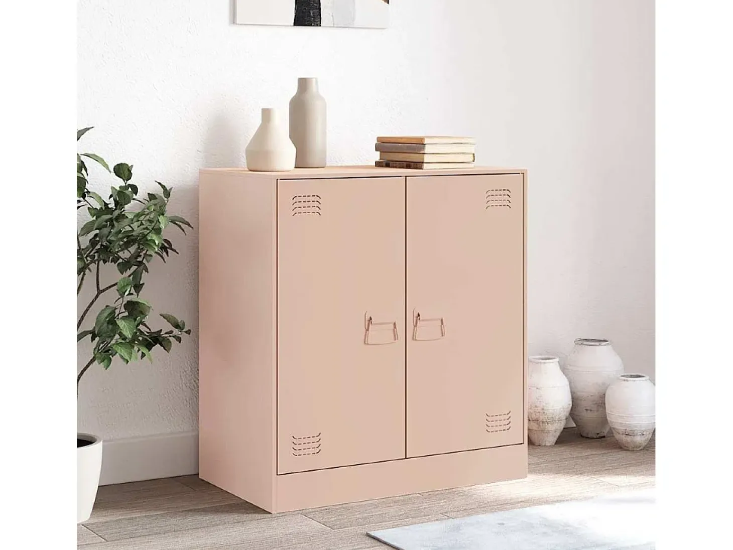 Aparador de acero rosa 67x39x73 cm