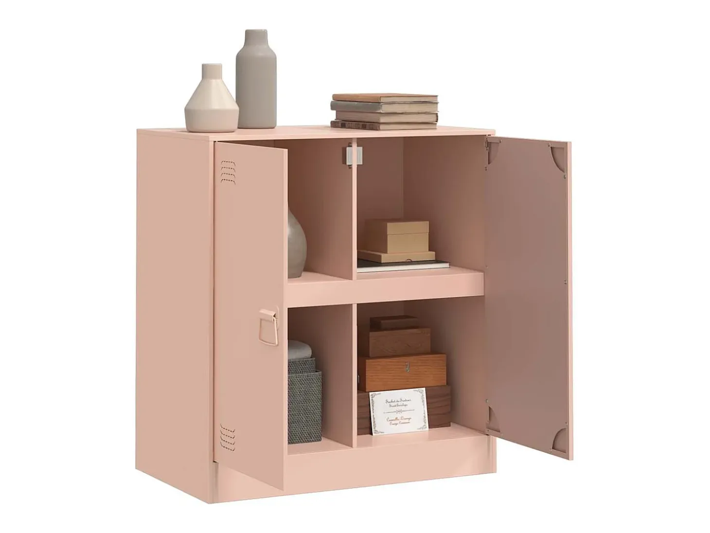 Aparador de acero rosa 67x39x73 cm