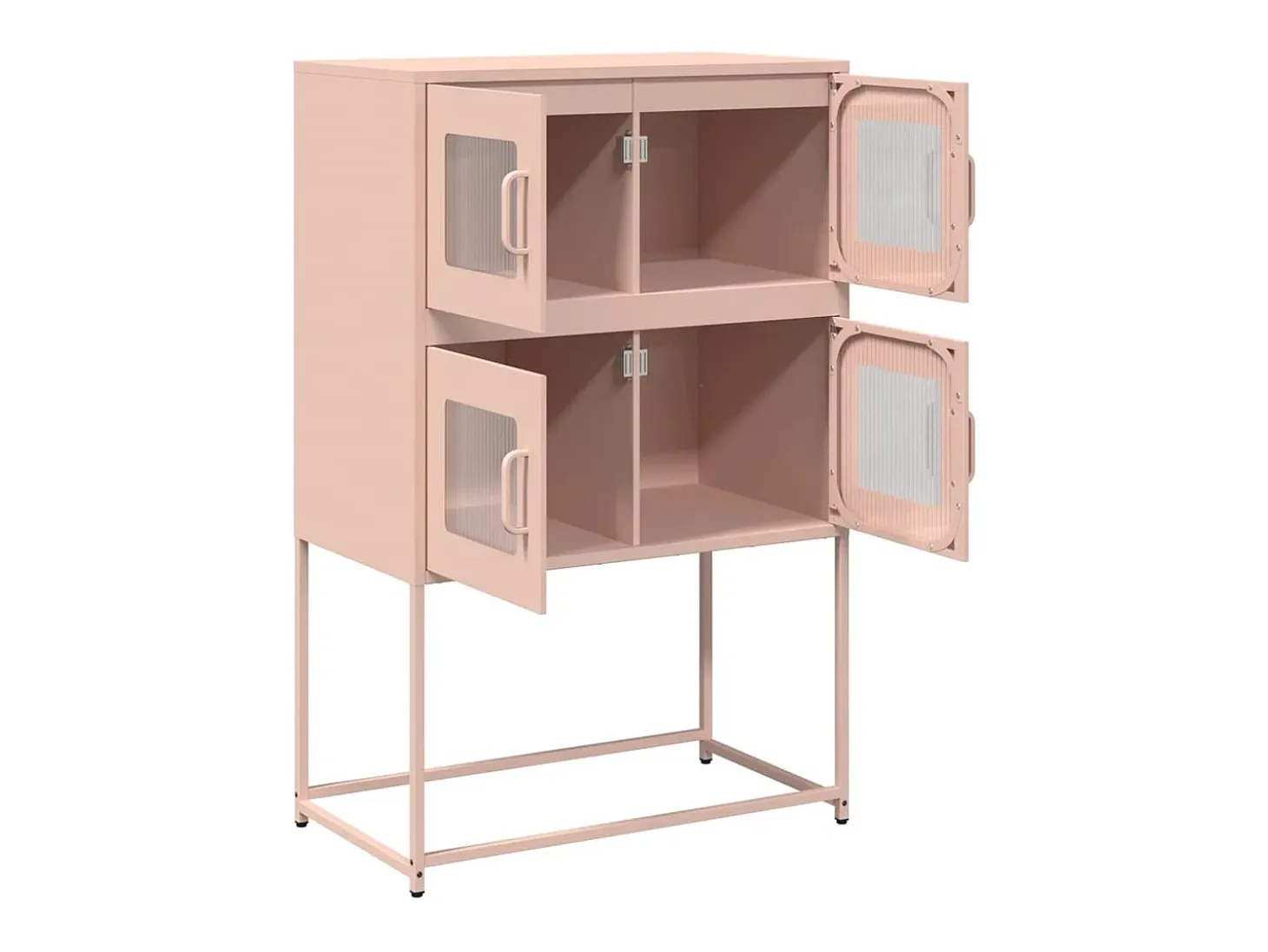 Aparador de acero rosa 68x39x107 cm