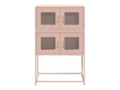 Aparador de acero rosa 68x39x107 cm