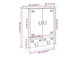 Aparador de acero rosa 67x39x95 cm