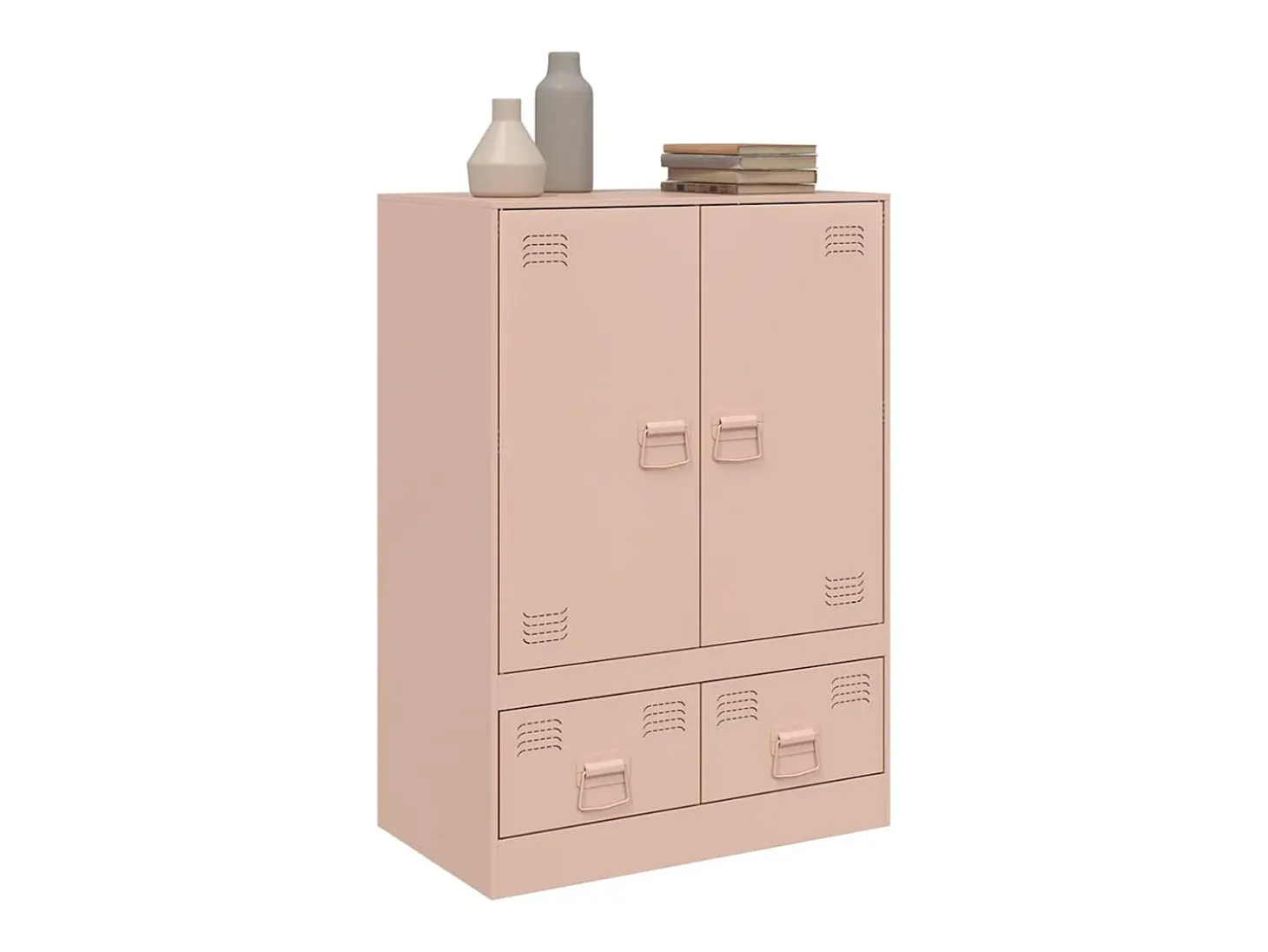 Aparador de acero rosa 67x39x95 cm