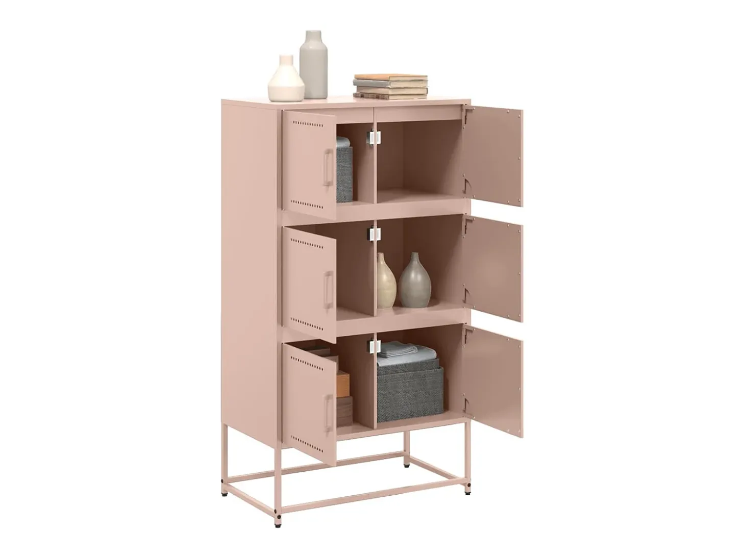 Aparador de acero rosa 68,5x38,5x123,5 cm