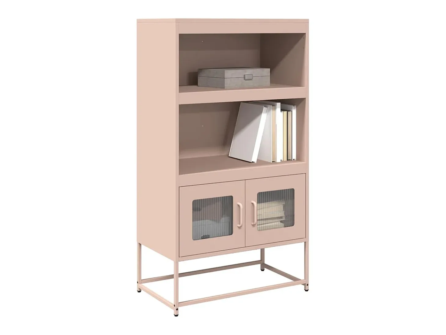 Aparador de acero rosa 68x39x123 cm