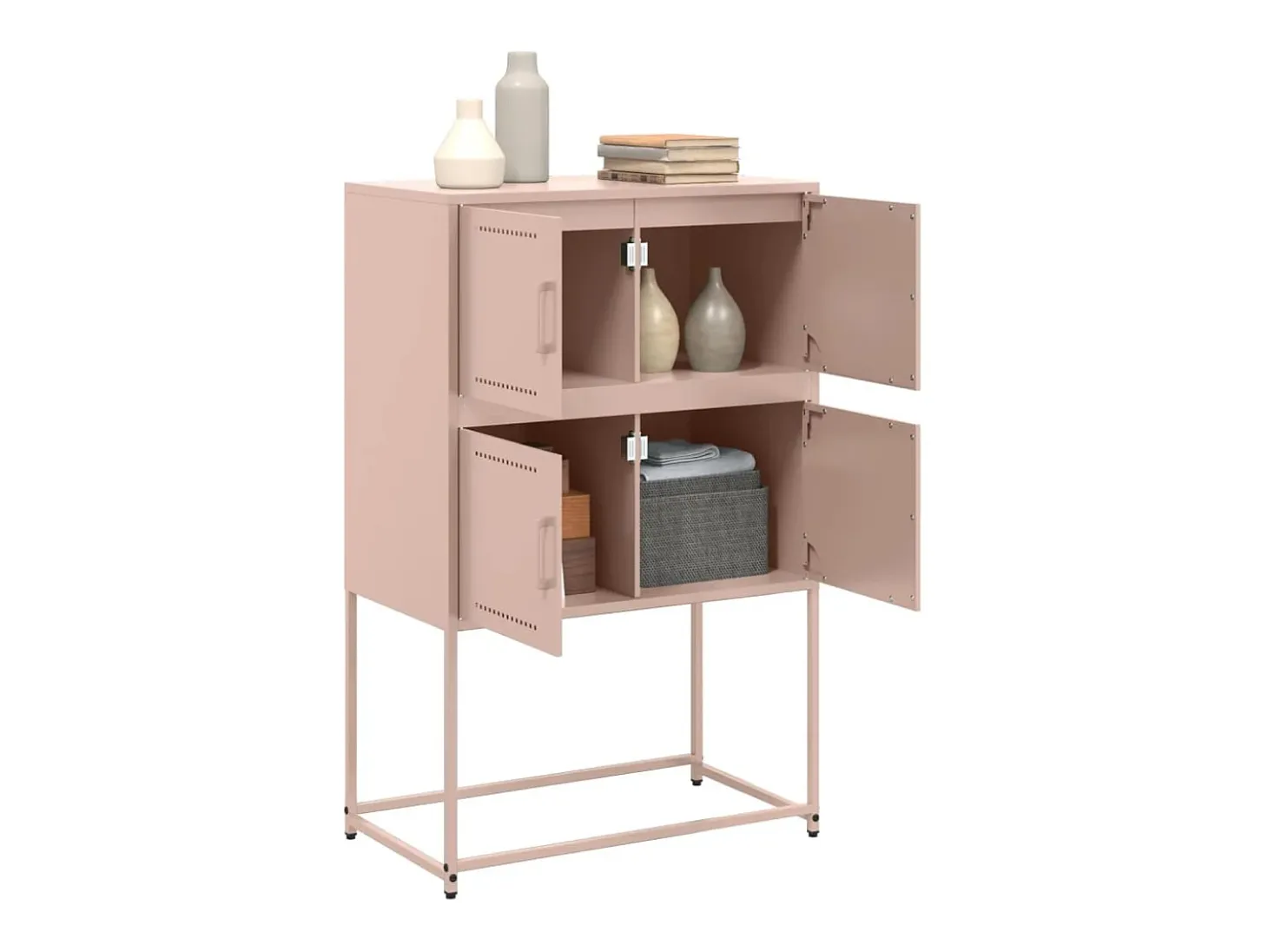 Aparador de acero rosa 68,5x38,5x107 cm
