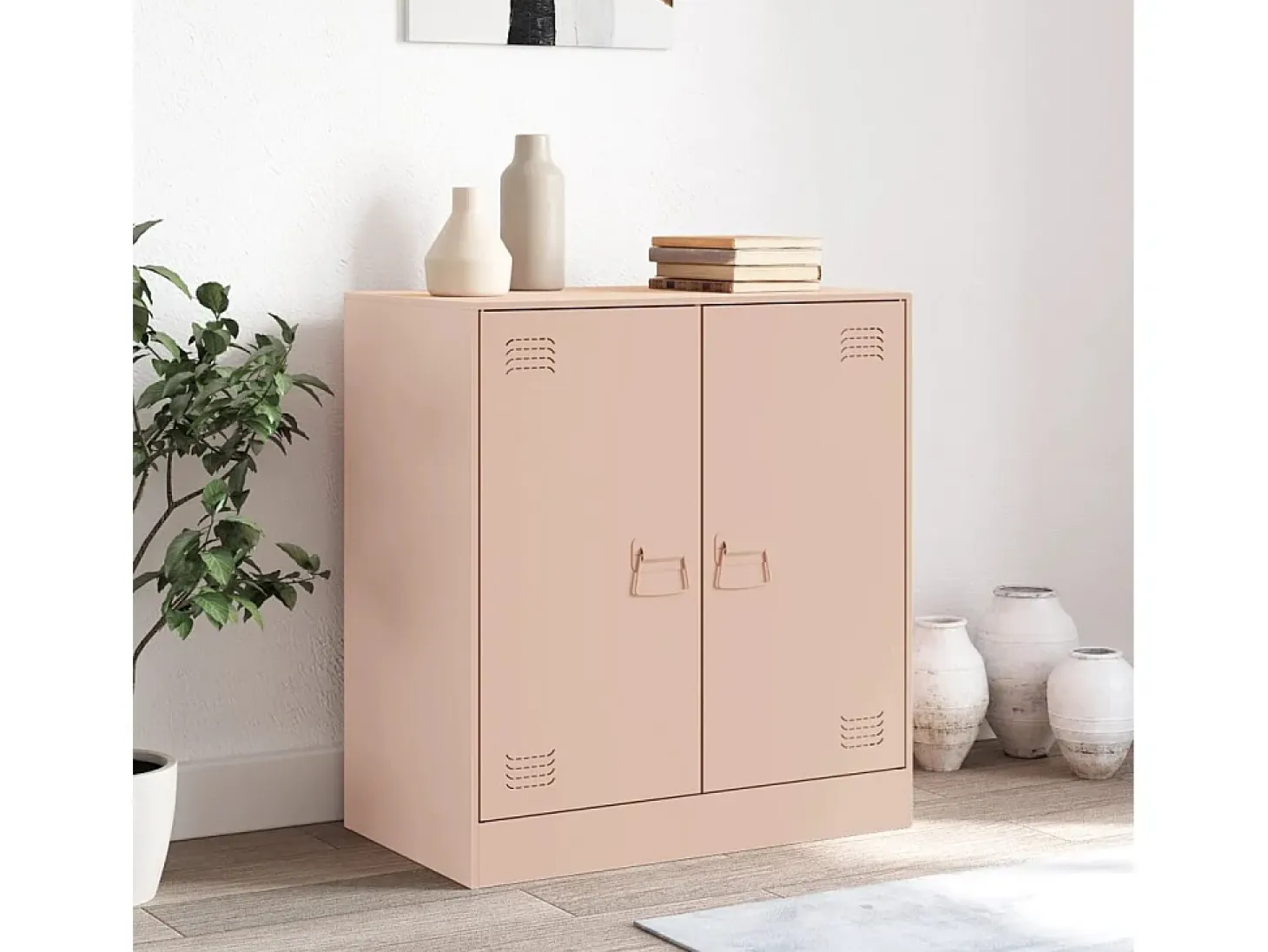 Aparador de acero rosa 67x39x73 cm ES411161