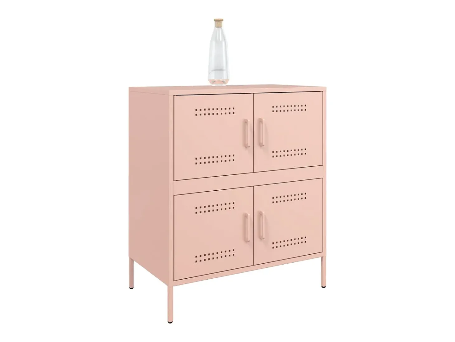 Aparador de acero rosa 68x39x79 cm