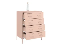 Aparador de acero rosa 68x39x89 cm