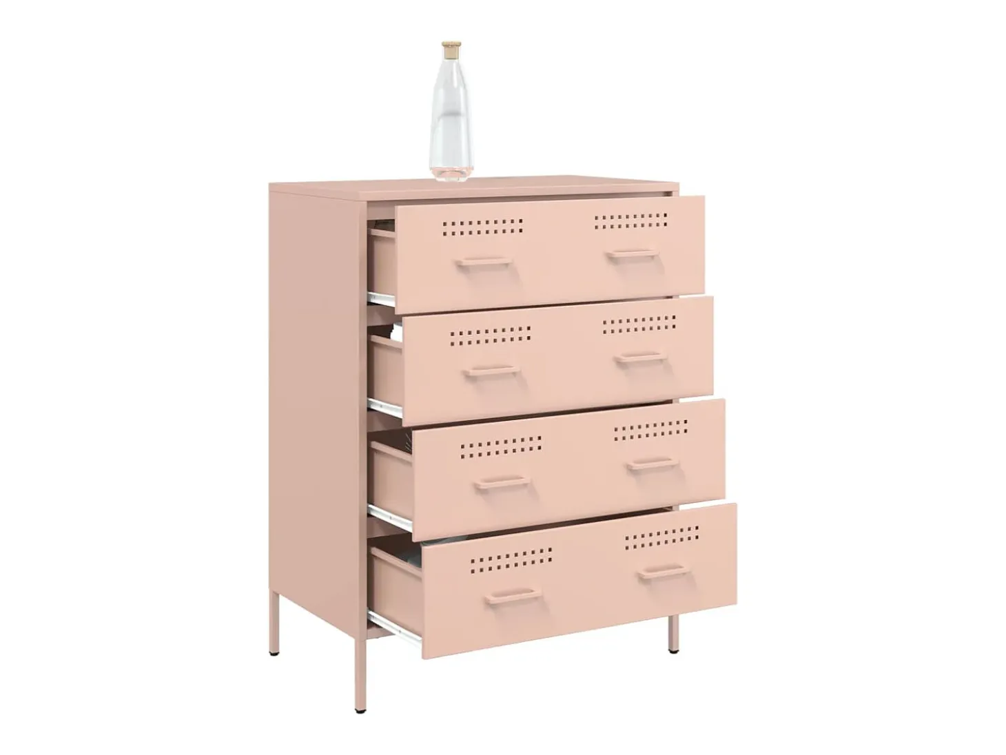Aparador de acero rosa 68x39x89 cm