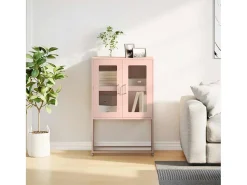 Aparador de acero rosa 68x39x107 cm