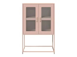 Aparador de acero rosa 68x39x107 cm