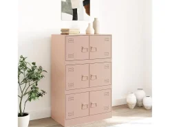Aparador de acero rosa 67x39x107 cm