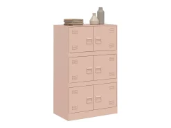 Aparador de acero rosa 67x39x107 cm