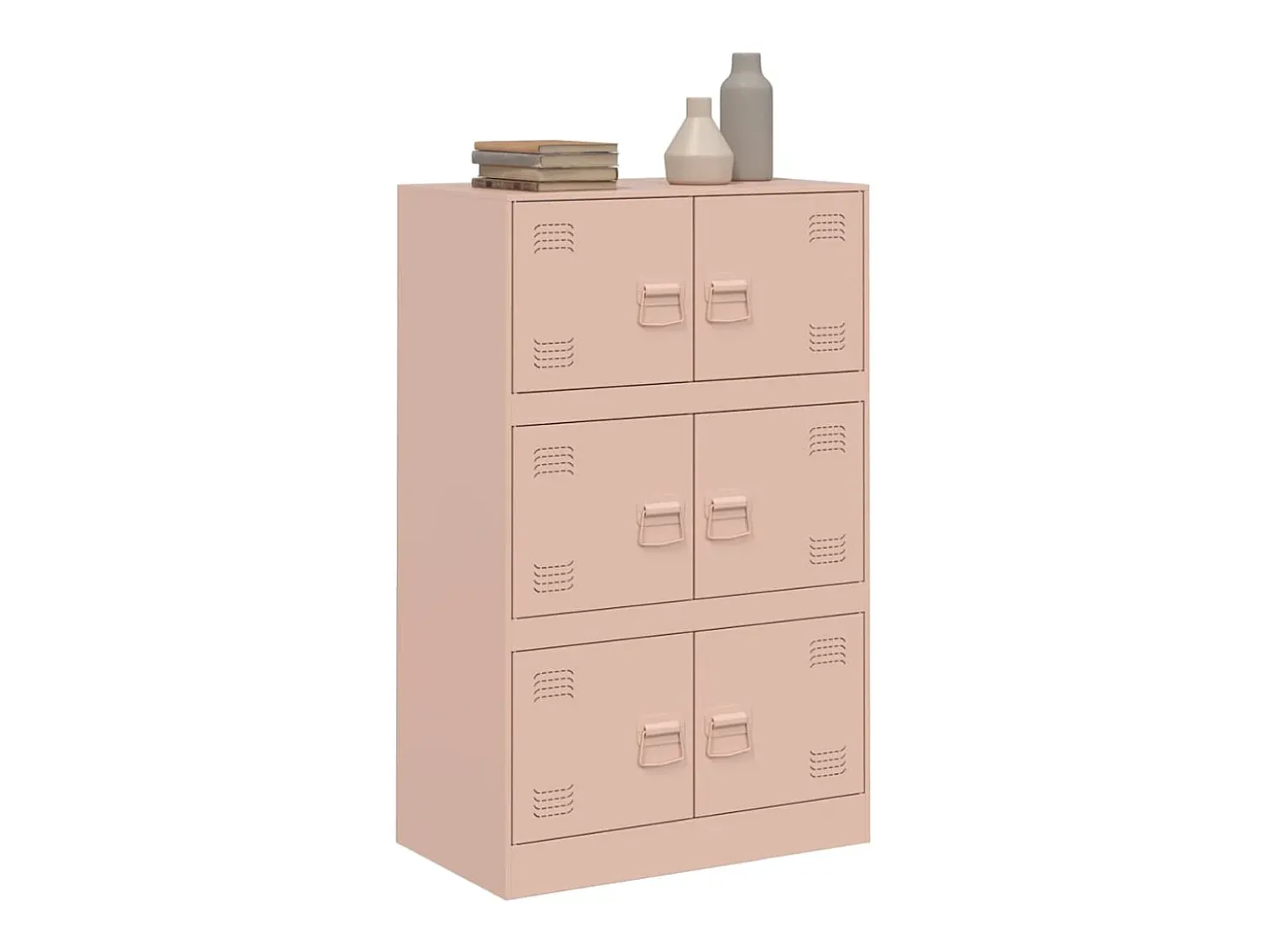 Aparador de acero rosa 67x39x107 cm