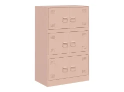 Aparador de acero rosa 67x39x107 cm