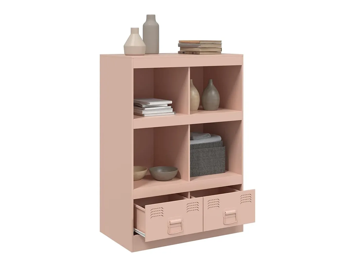 Aparador de acero rosa 67x39x95 cm