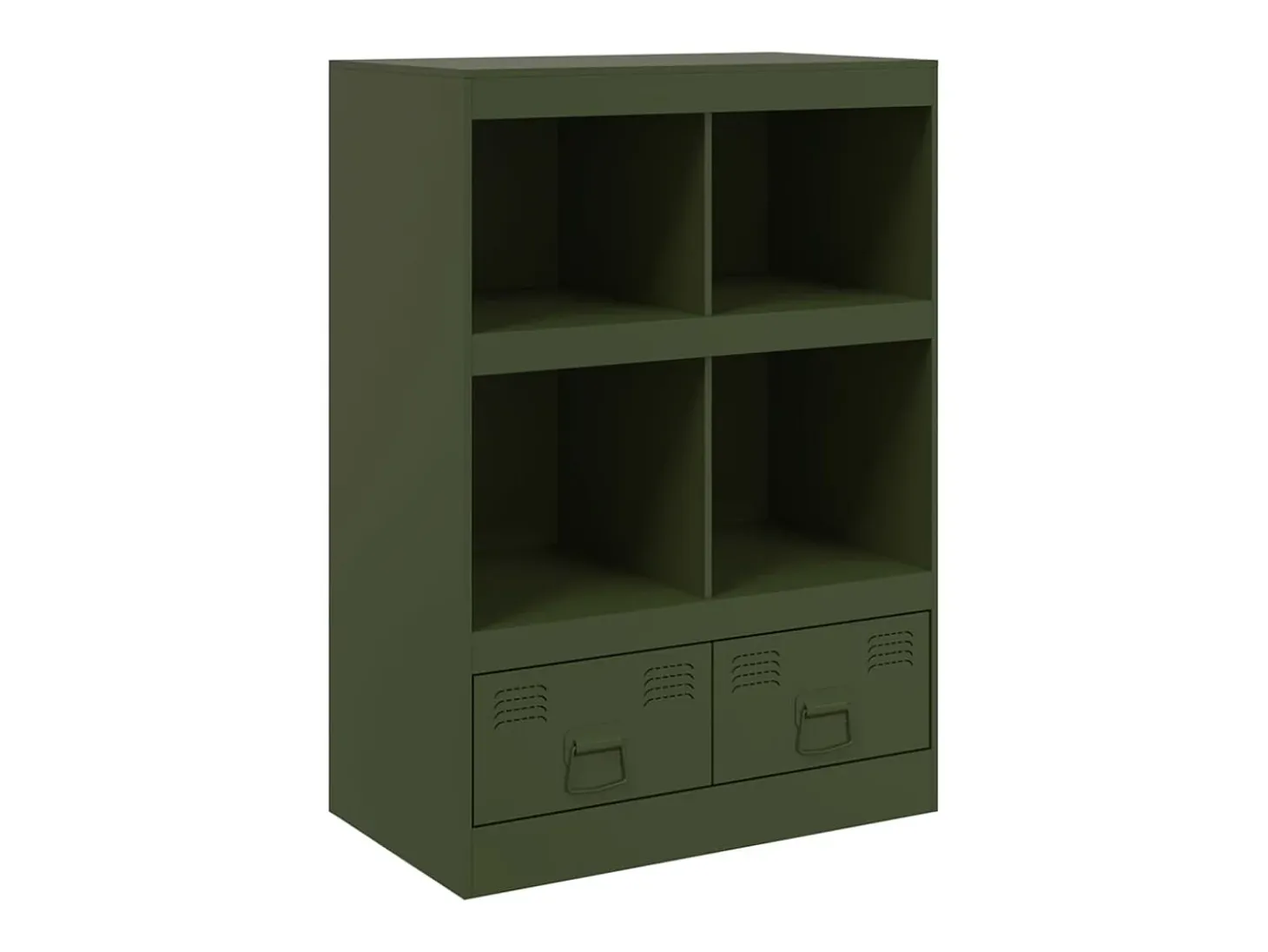 Aparador de acero verde oliva 67x39x95 cm ES354414