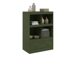 Aparador de acero verde oliva 67x39x95 cm ES354414