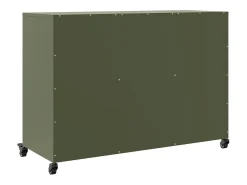 Aparador de acero verde oliva 100,5x39x72 cm