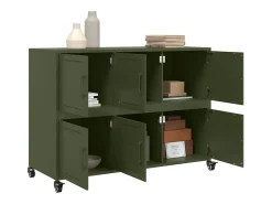 Aparador de acero verde oliva 100,5x39x72 cm
