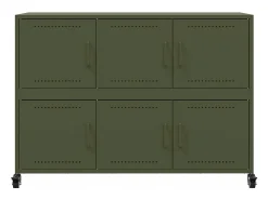 Aparador de acero verde oliva 100,5x39x72 cm